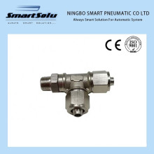 Pd Series Brass Tee Side Thread Pneumatic Coupling